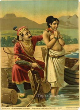 シャンタヌー・マツァガンダ・ラジャ・ラビ・ヴァルマ・インディアンズ Oil Paintings